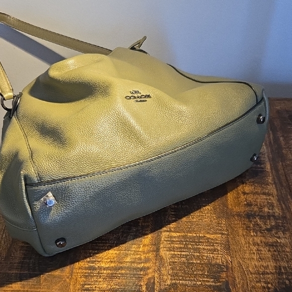 Coach Sage Green Leather Shoulder Bag - Picture 8 of 9